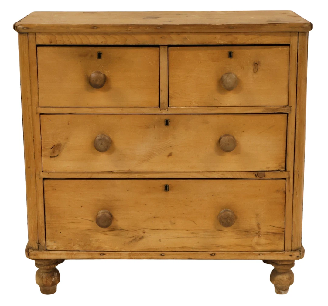 Antique Pine 2 Over 3 Drawer Chest.