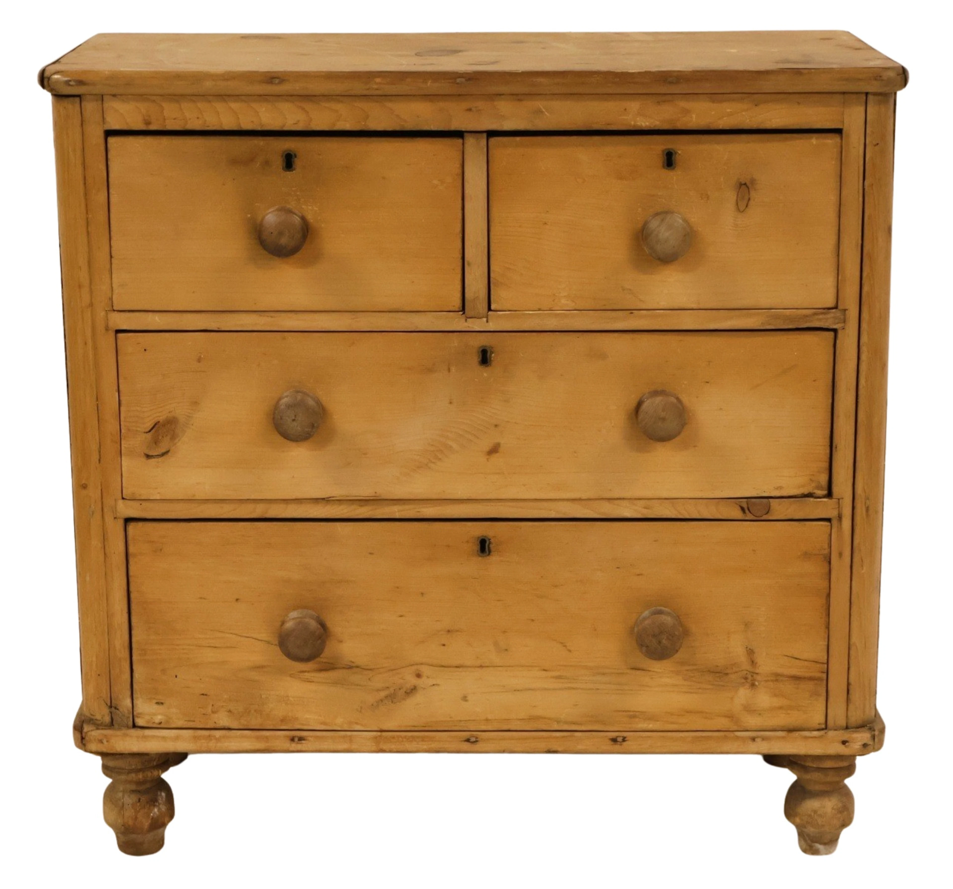 Antique Pine 2 Over 3 Drawer Chest.