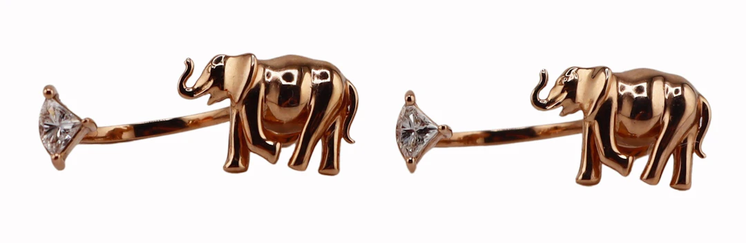 JEWELRY. Noemie 18kt Gold and Diamond Elephant