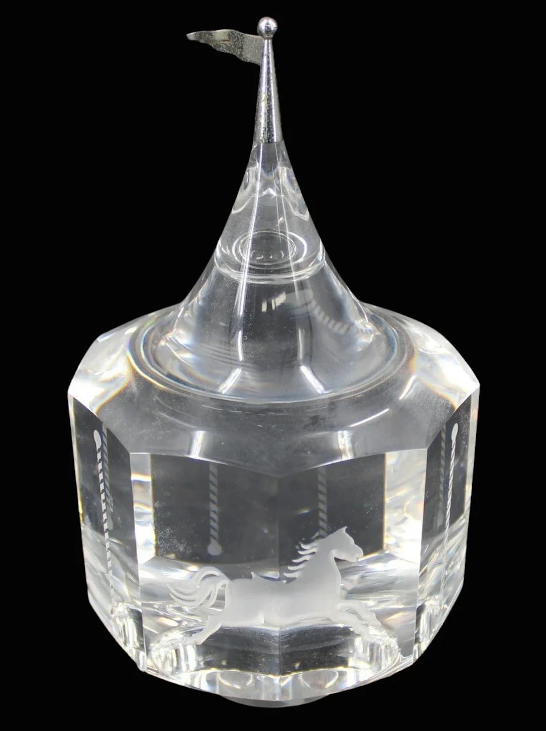 Steuben Crystal Carousel Sculpture.