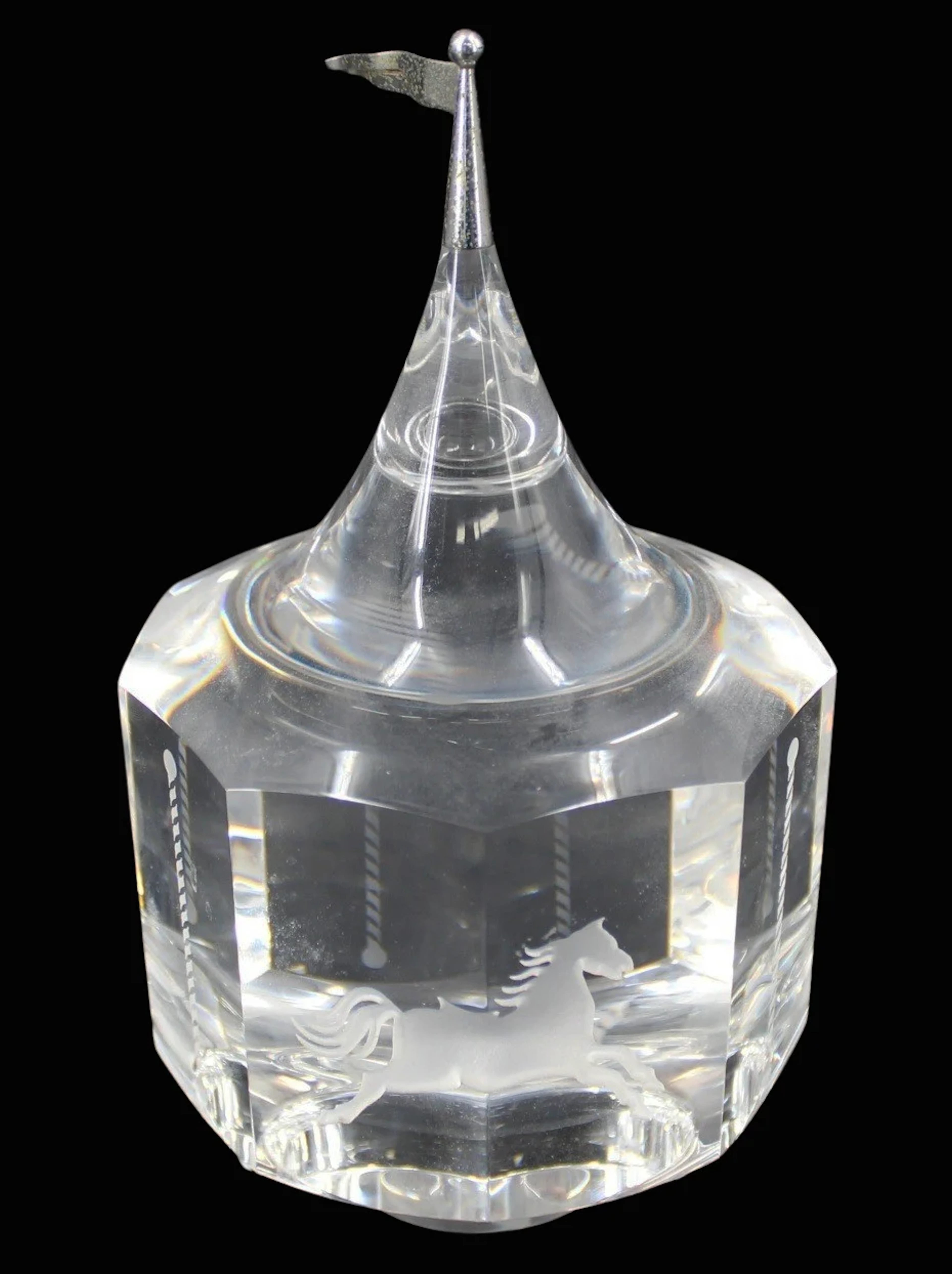 Steuben Crystal Carousel Sculpture.