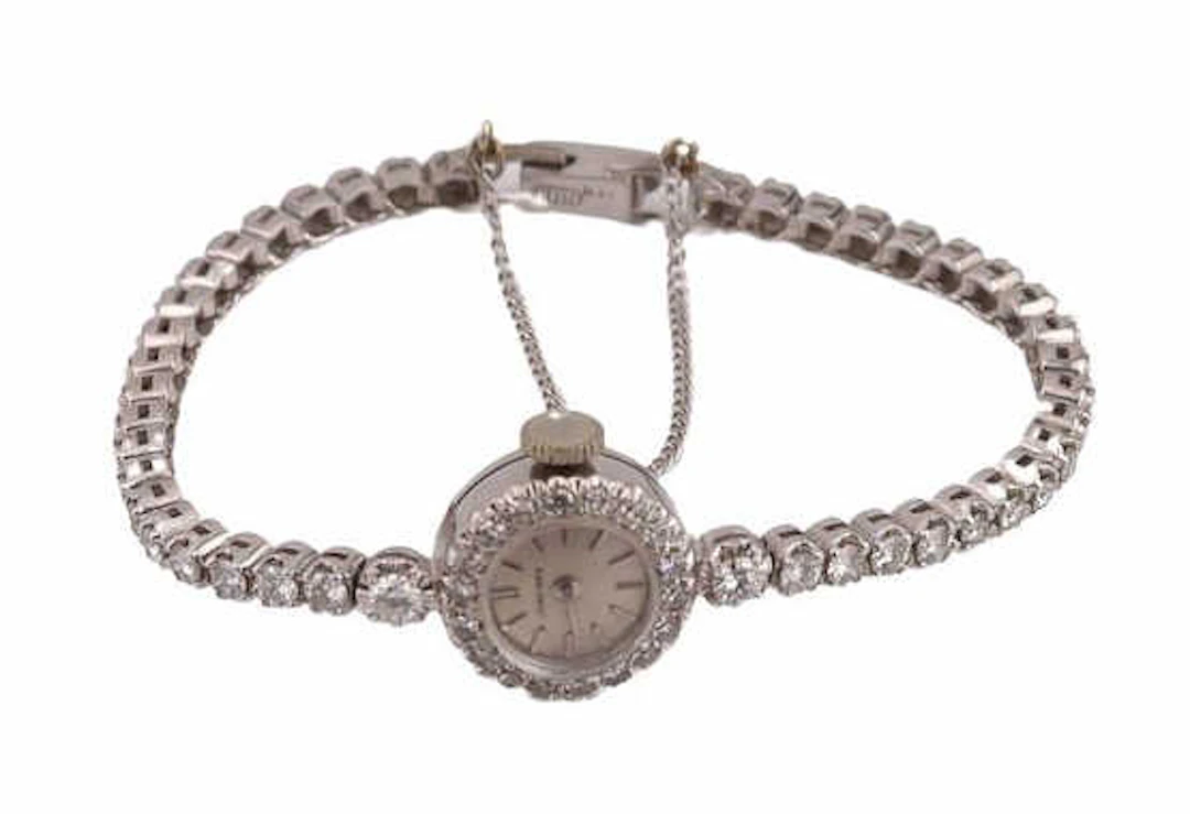 JEWELRY. 14kt Gold and Diamond Cocktail Watch.