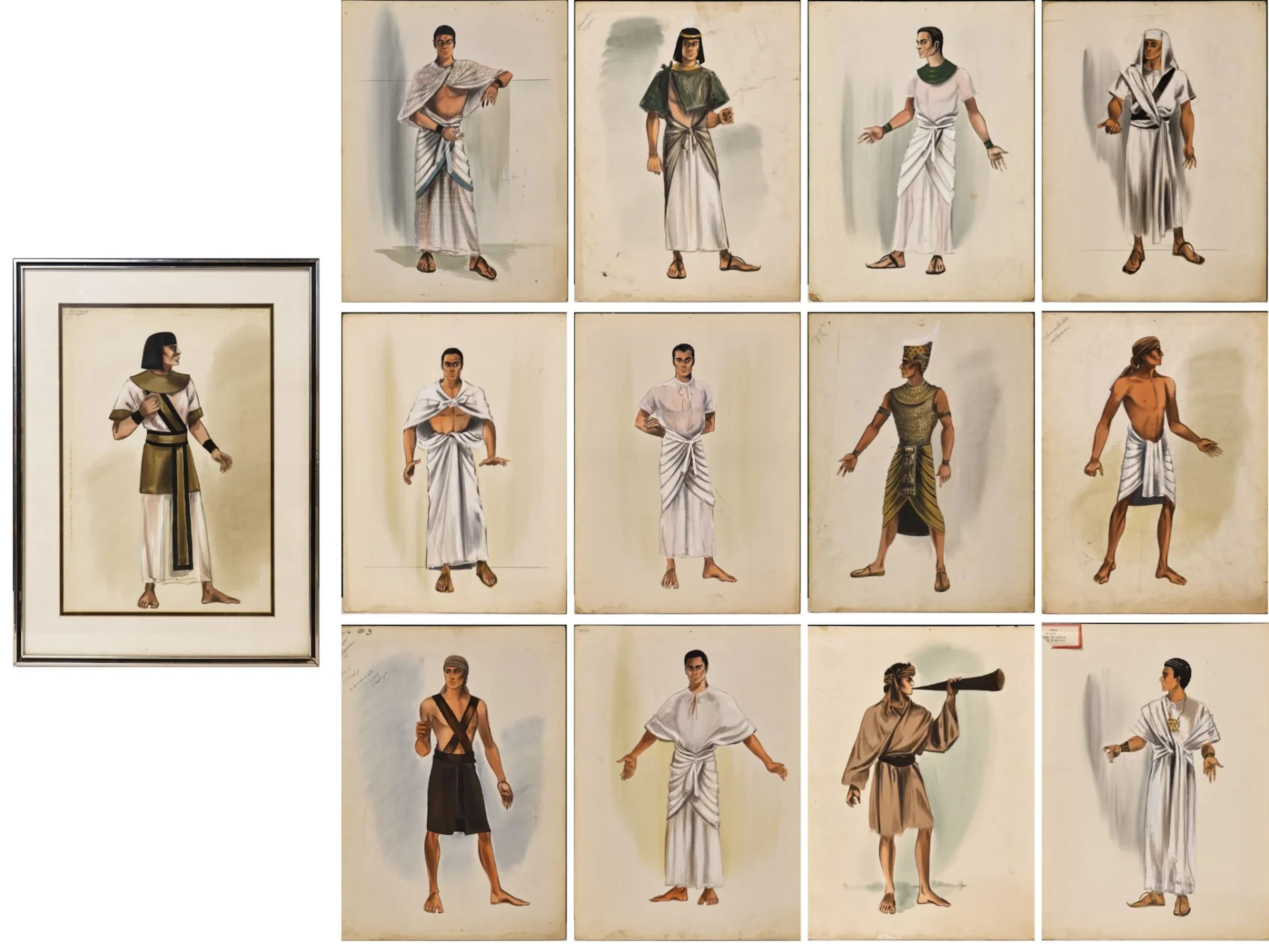 VINTAGE EGYPTIAN MOVIE COSTUME DESIGNS [13 WORKS].
