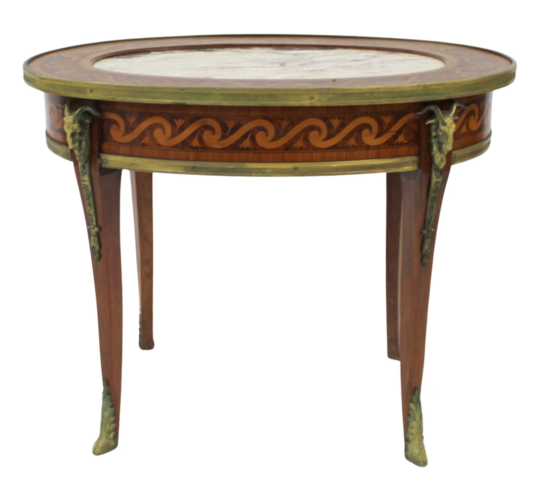 Art Deco Oval Satinwood, Inlaid & Bronze Mounted