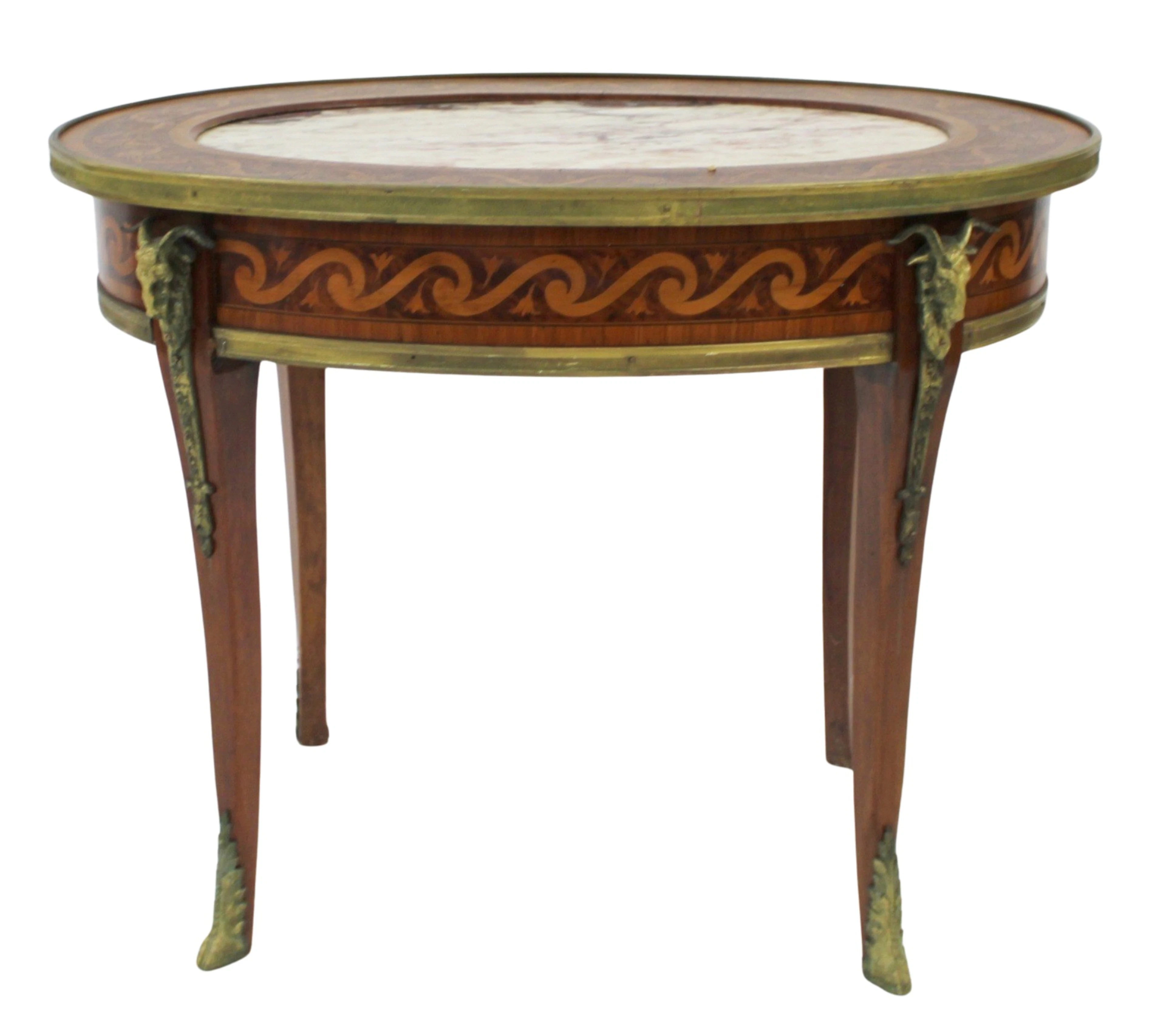 Art Deco Oval Satinwood, Inlaid & Bronze Mounted