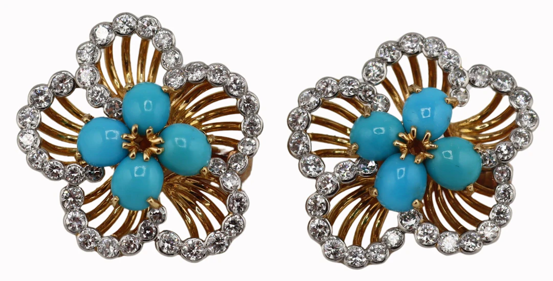 JEWELRY. Pair of Cartier 18kt Gold, Platinum