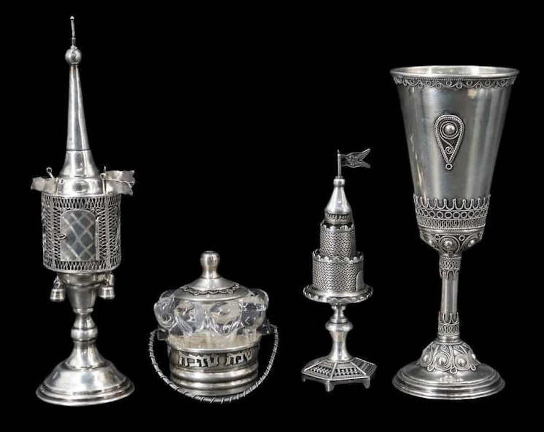 JUDAICA. (4) Assorted Sterling Judaica Items.