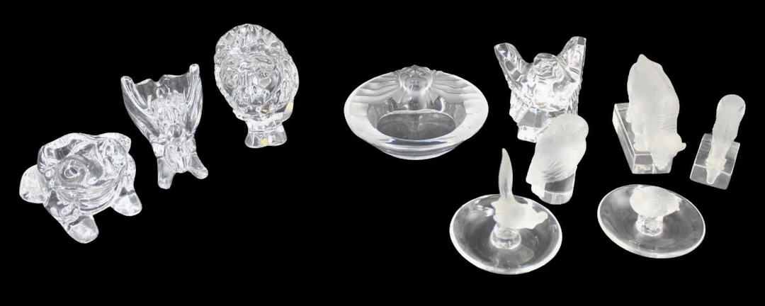 Lalique, Steuben, Vannes Glass Figure Grouping