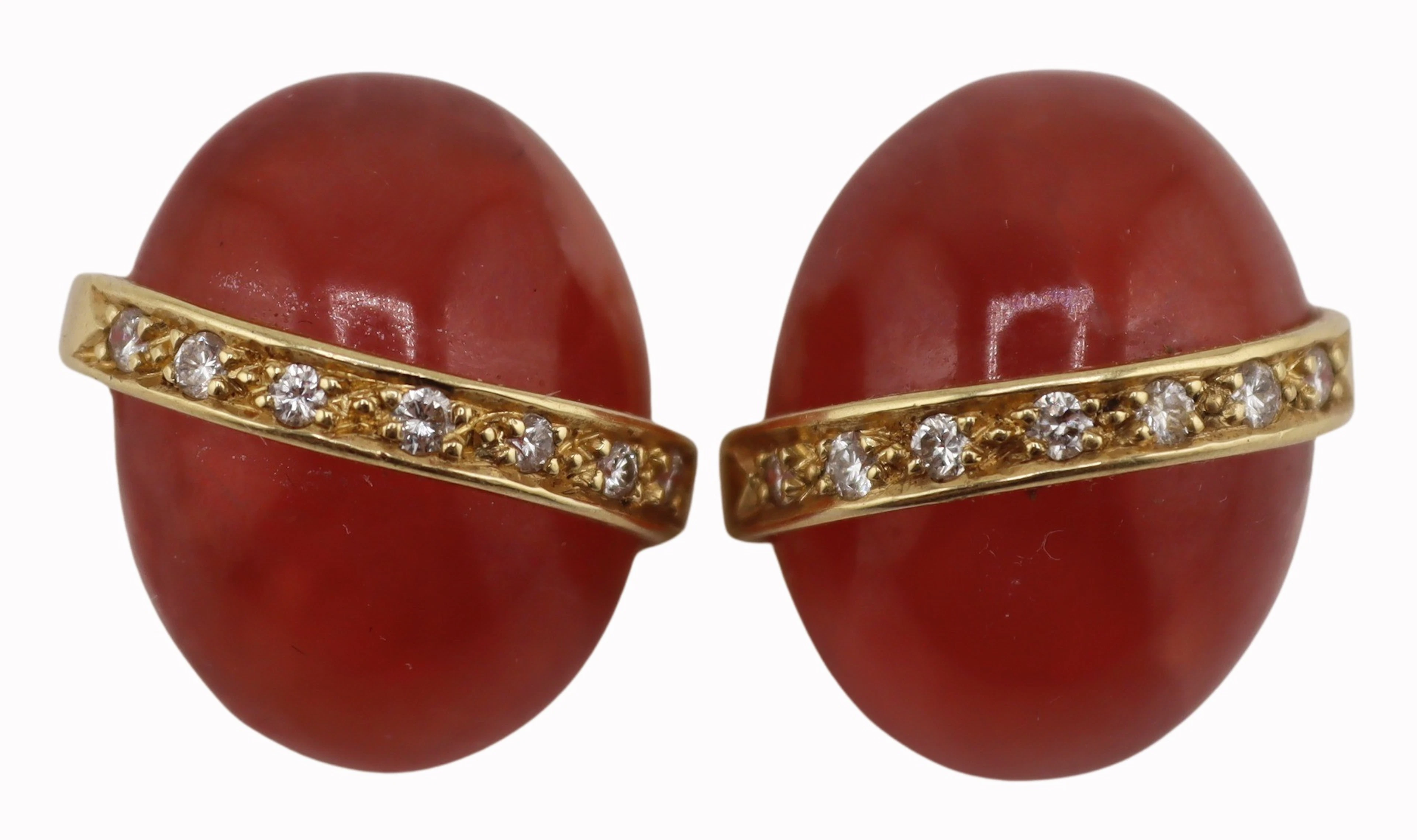 JEWELRY. Pair of 17.5kt Gold, Gem and Diamond