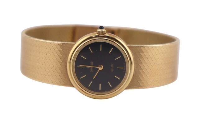 JEWELRY. Concord 14kt Gold Quartz Bracelet Watch.
