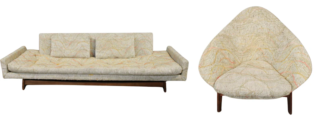 ADRIAN PEARSALL Midcentury Sofa & Chair.