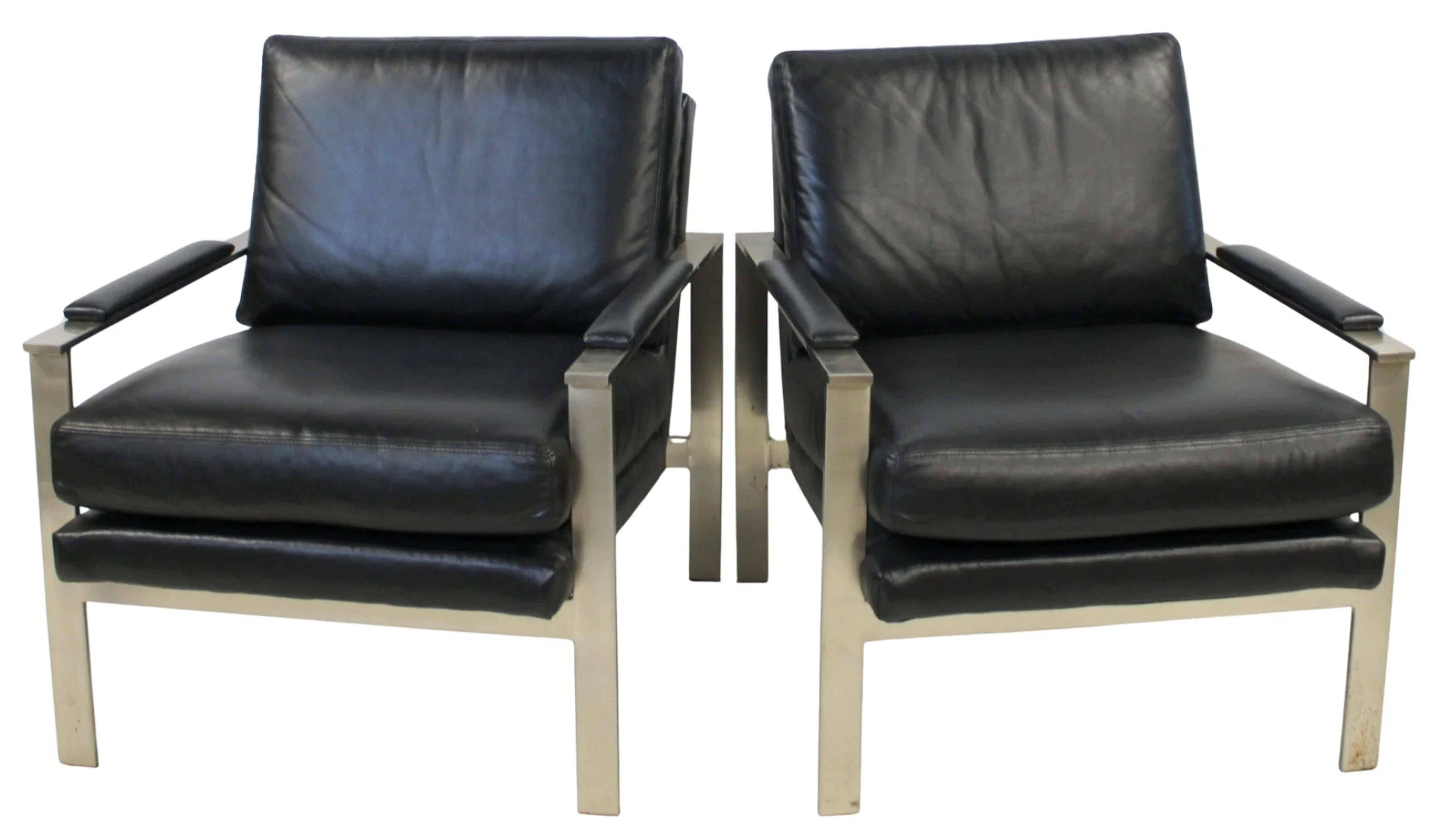 After Milo Baughman Pr of Midcentury Chrome