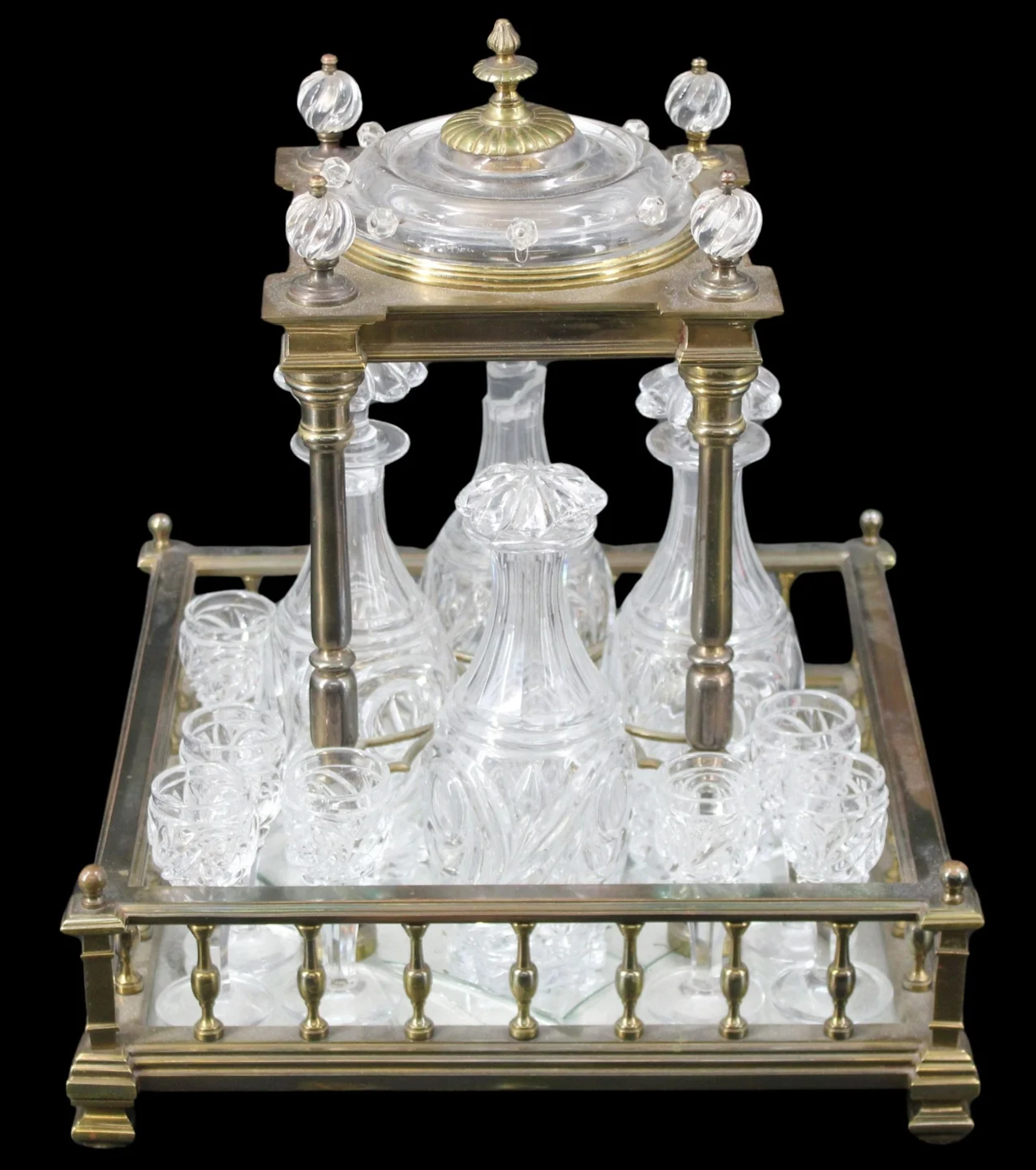 Midcentury Baccarat Open-Air Tantalus Set with