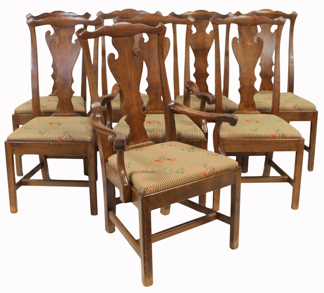 (8) Antique Continental Chairs.