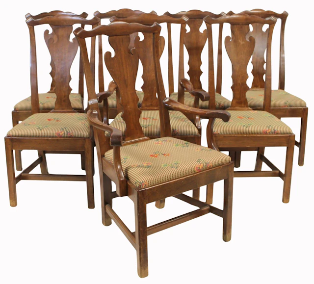 (8) Antique Continental Chairs.