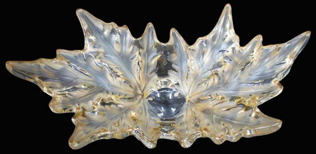 Lalique Champs-Elysees Golden Crystal Bowl.