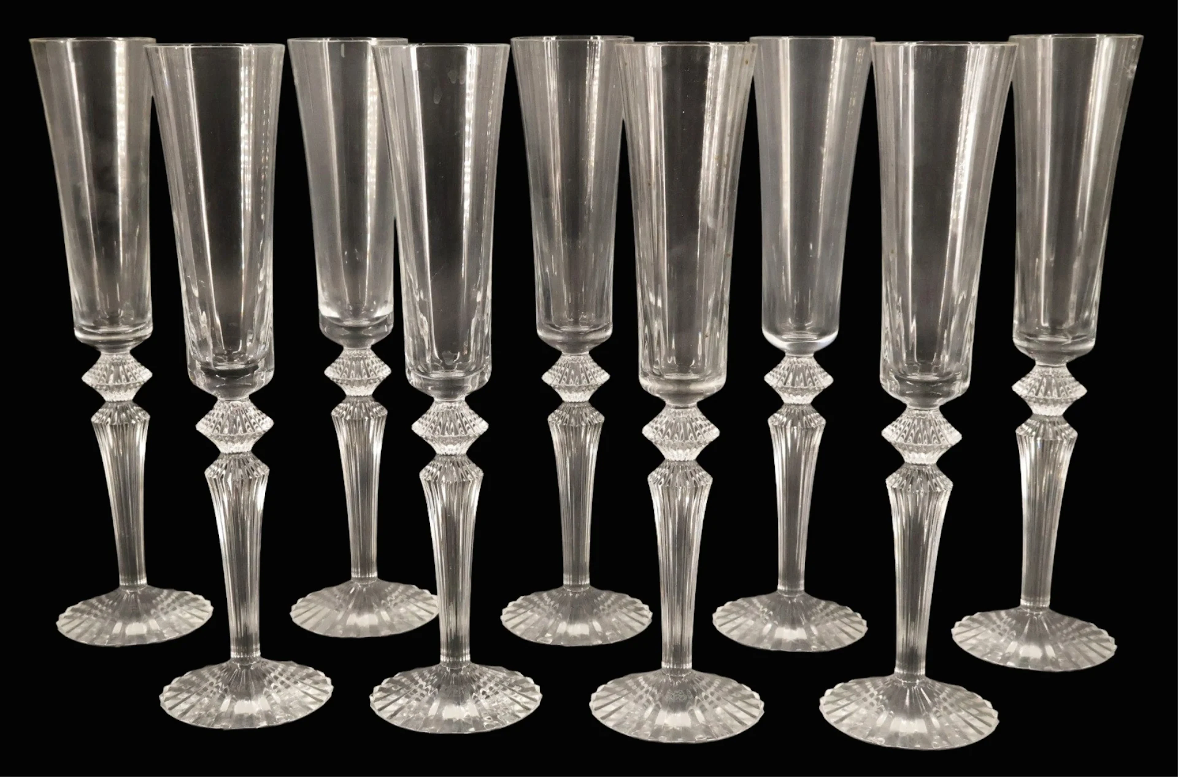 9 Baccarat Mille Nuits Flutissimo Champagne Flutes