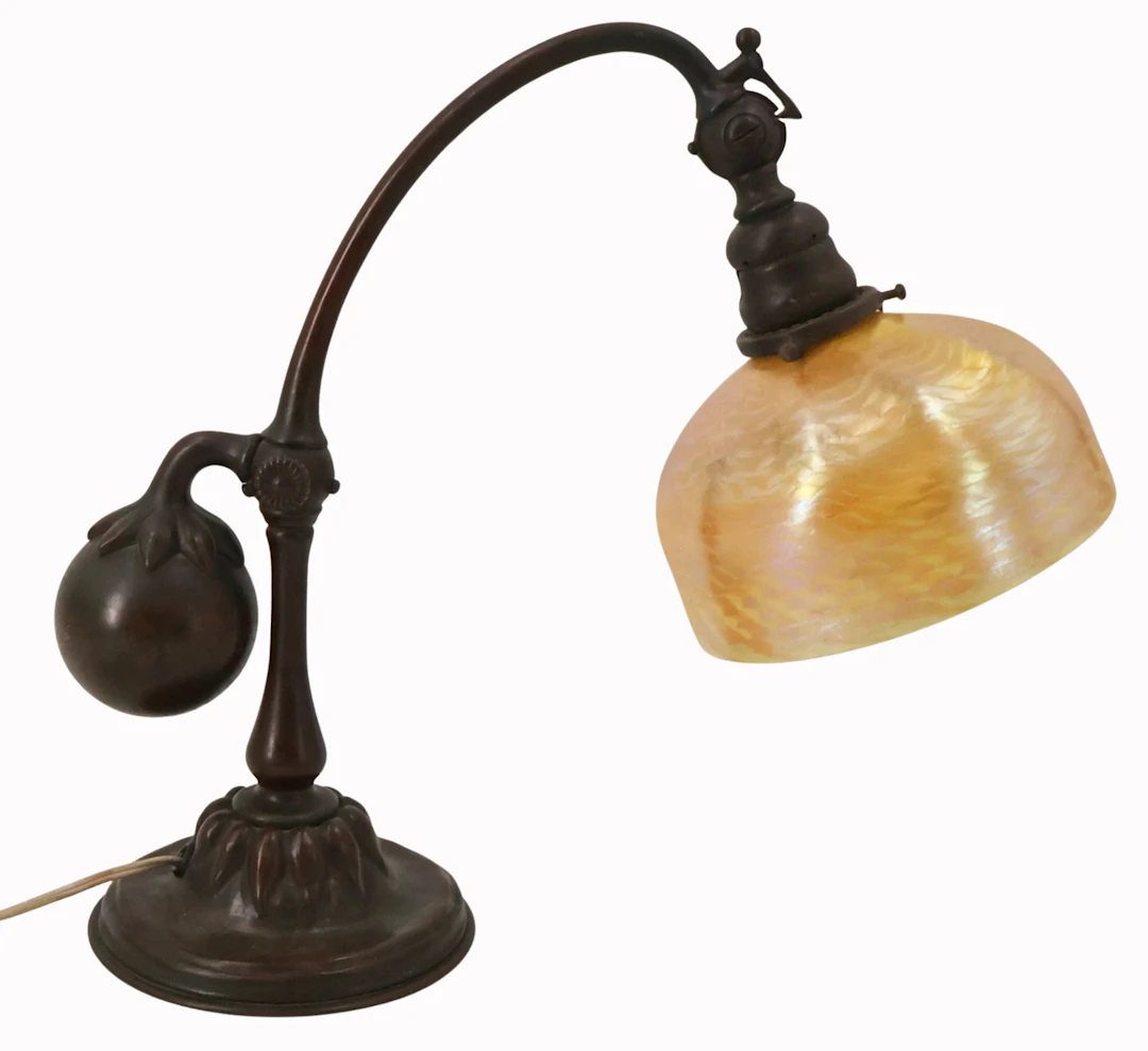 Tiffany Studios Counter Balance Desk Lamp & Shade.