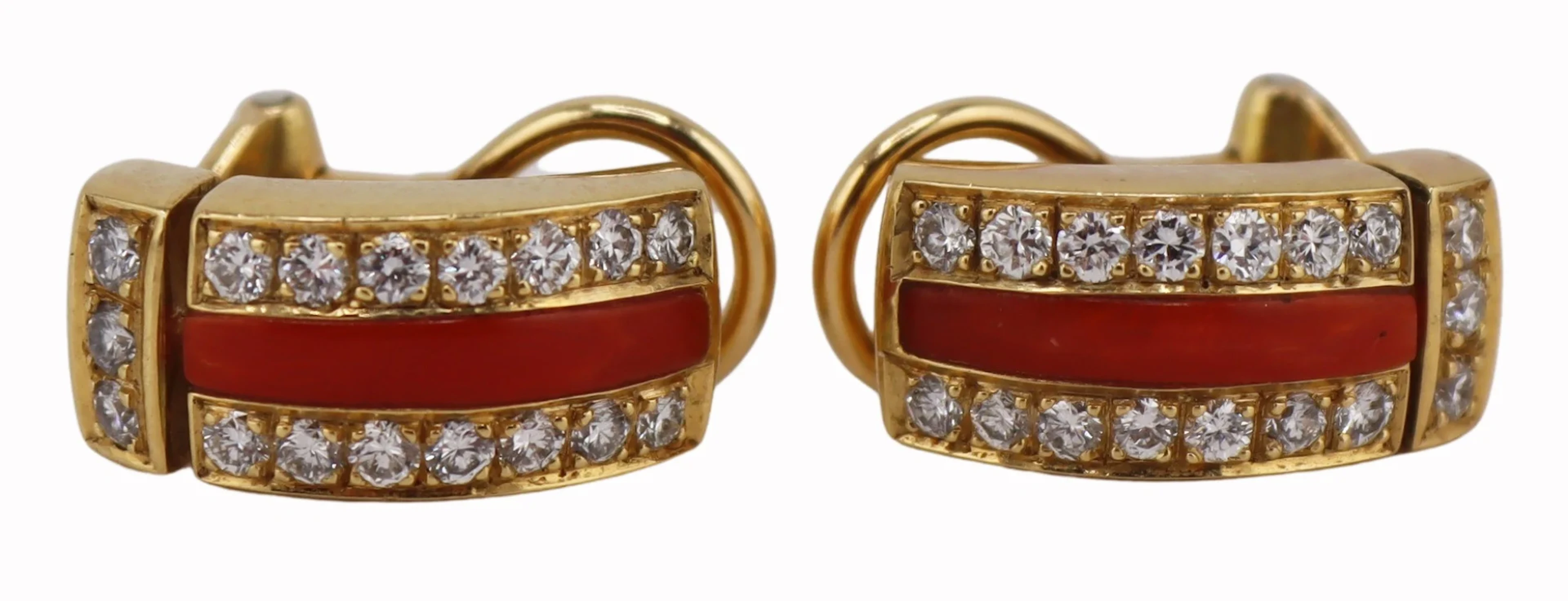 JEWELRY. Signed BTC? 18kt Gold Coral and
