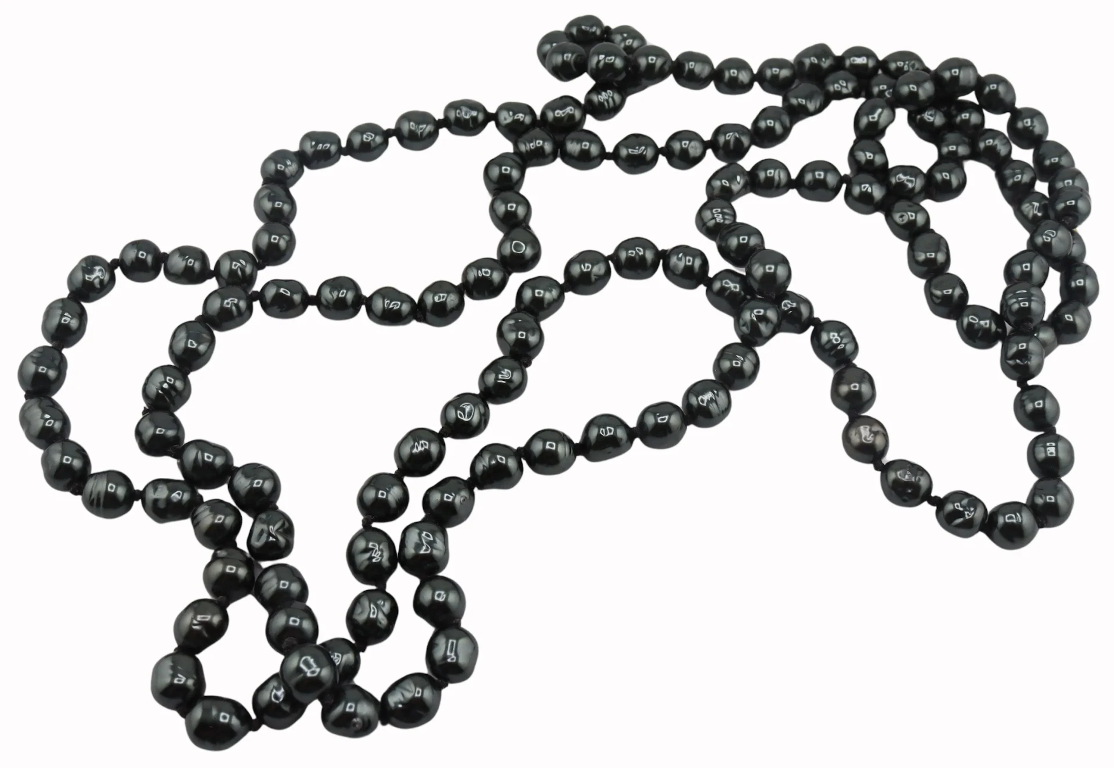 COUTURE. Chanel 64" Faux Tahitian Pearl Necklace.