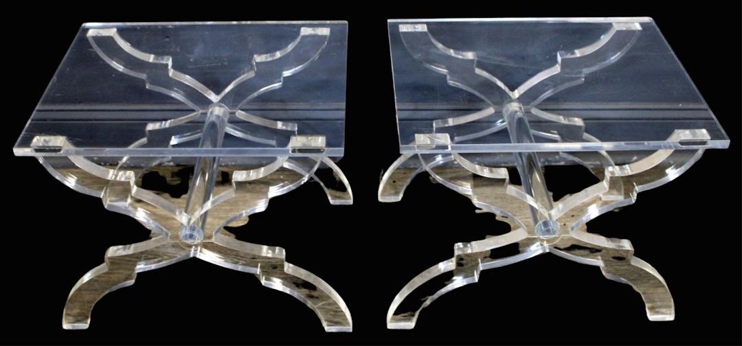Vintage Pair of Plexiglass Tables.