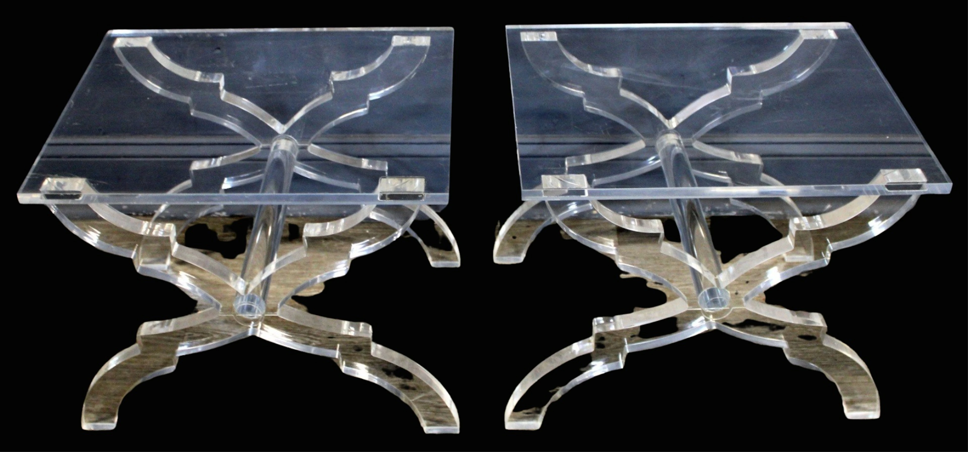 Vintage Pair of Plexiglass Tables.