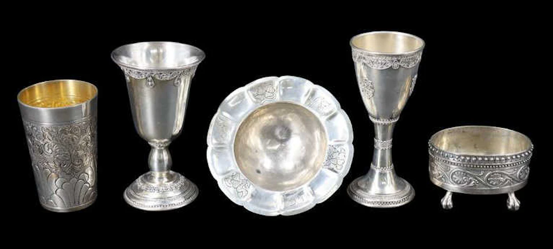 JUDAICA. Assorted Sterling and Silver Hollowware