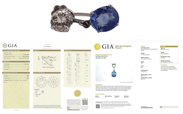 JEWELRY. Natural CEYLON Sapphire and 0.55ct