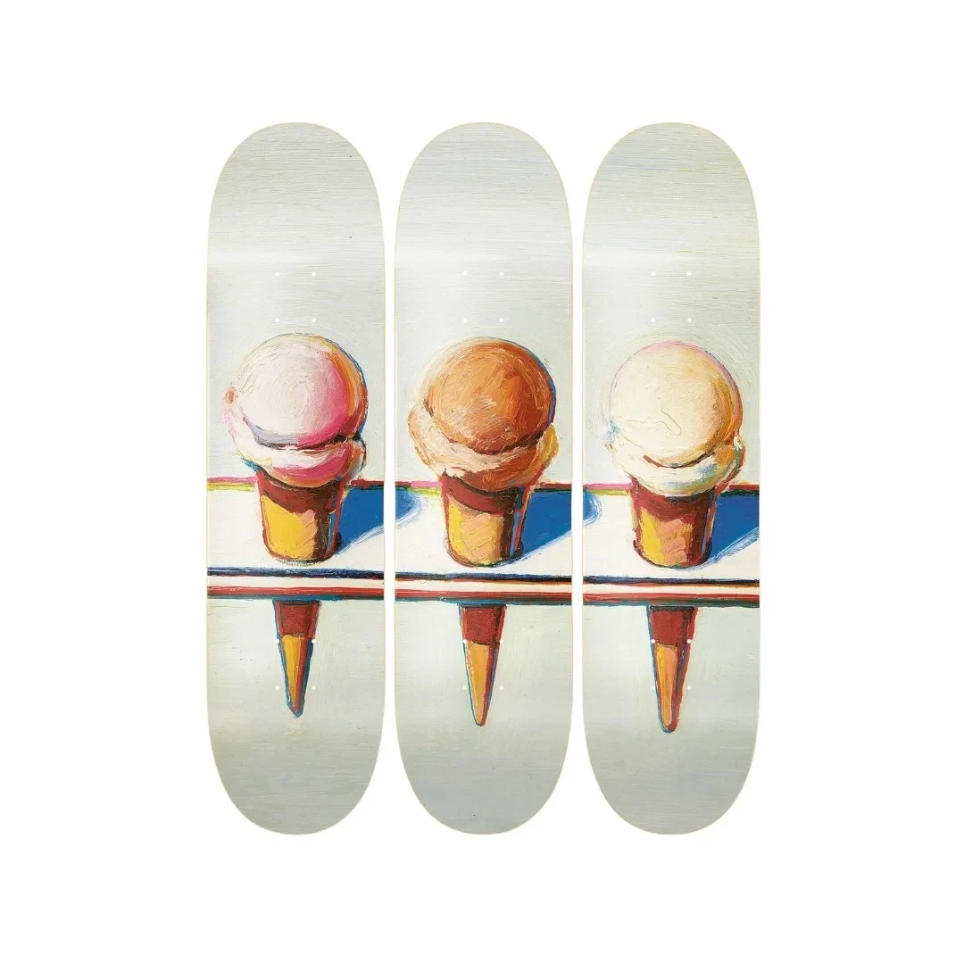 WAYNE THIEBAUD & THE SKATEROOM SKATEBOARD DECKS.