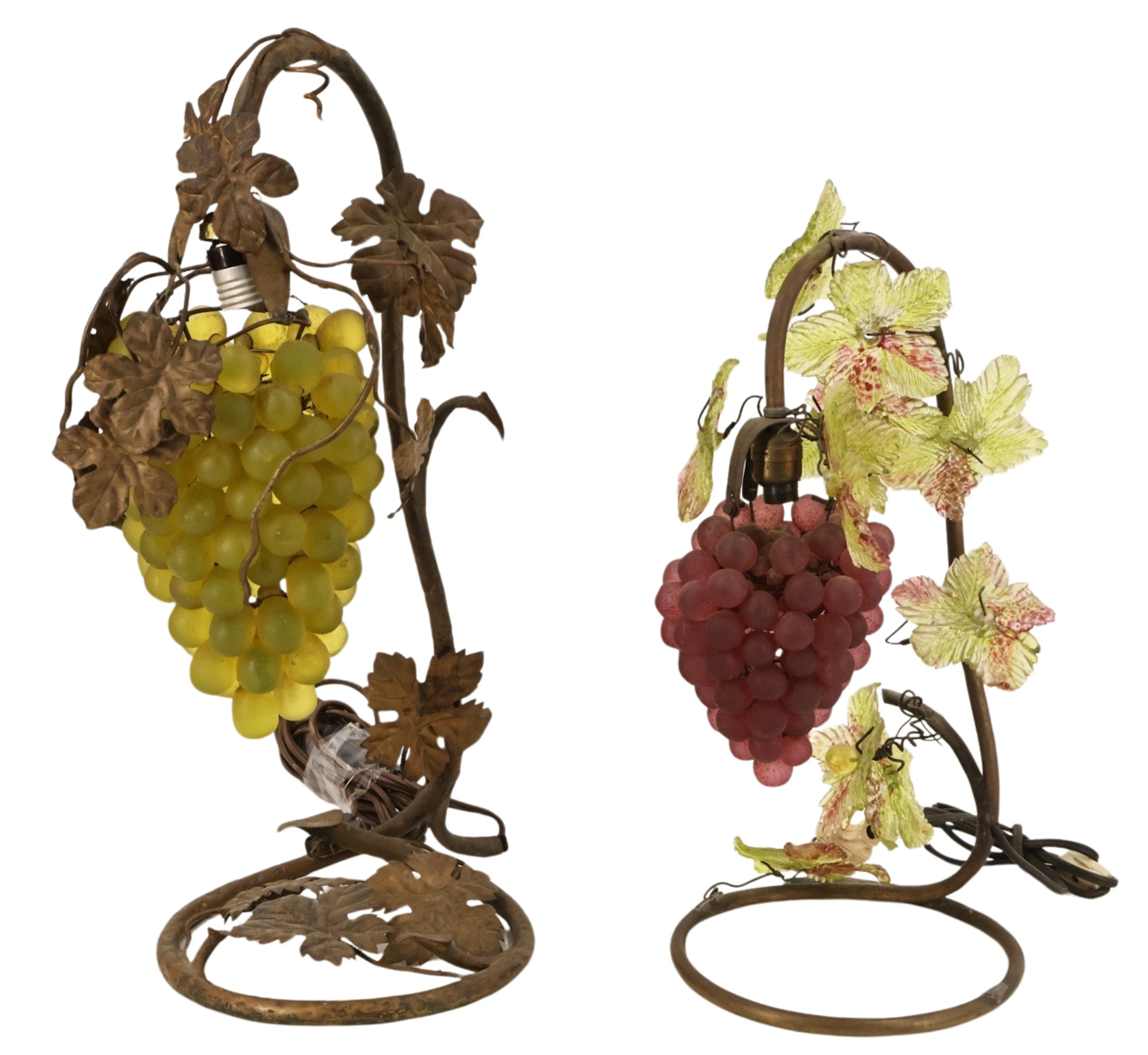 Midcentury Pair of Murano Glass Grape Cluster