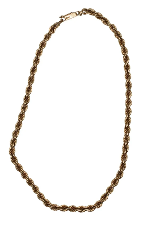 JEWELRY. 13.5kt Yellow Gold Rope Twist Chain