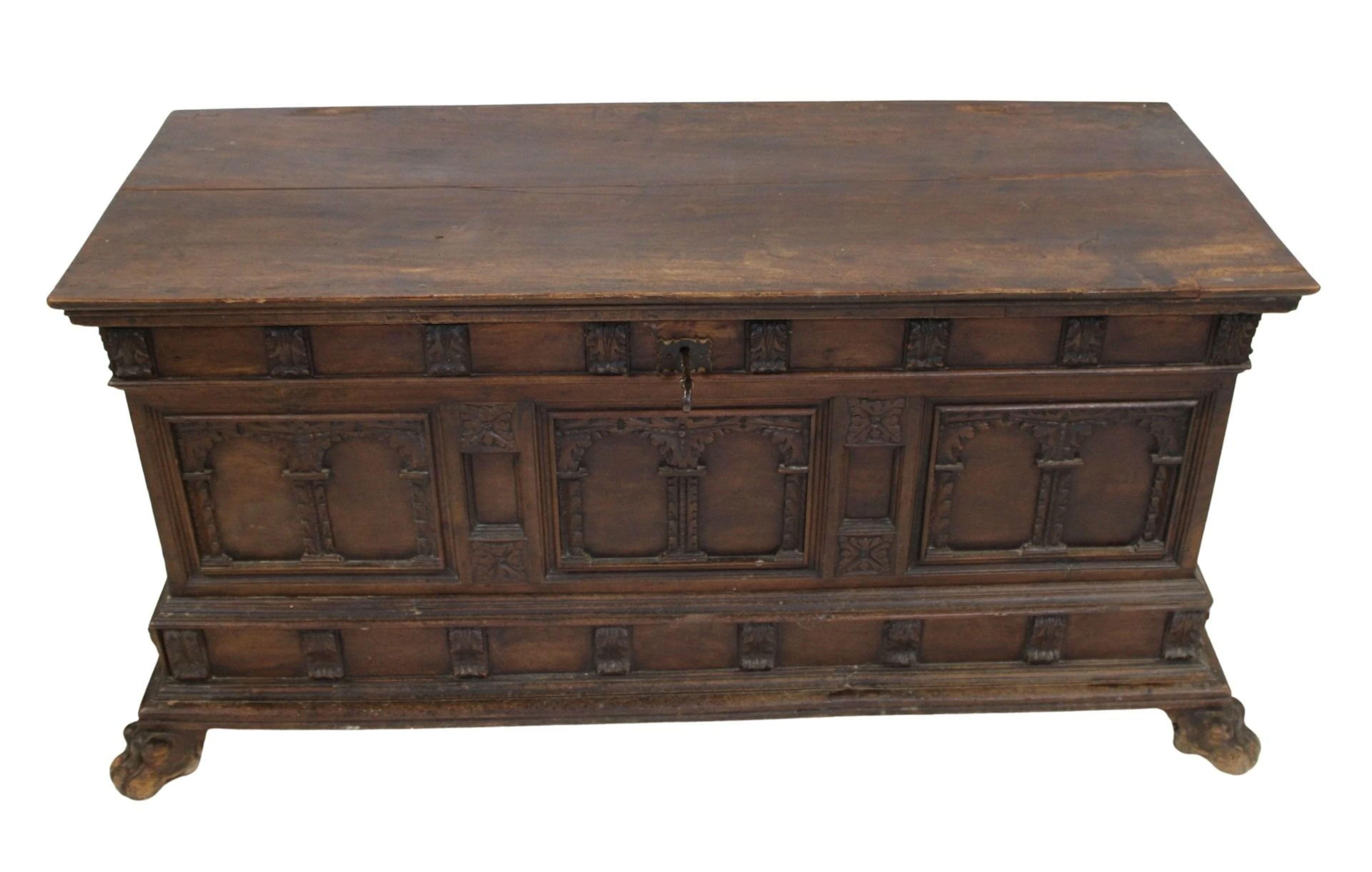 Antique Carved Italian Cassone.