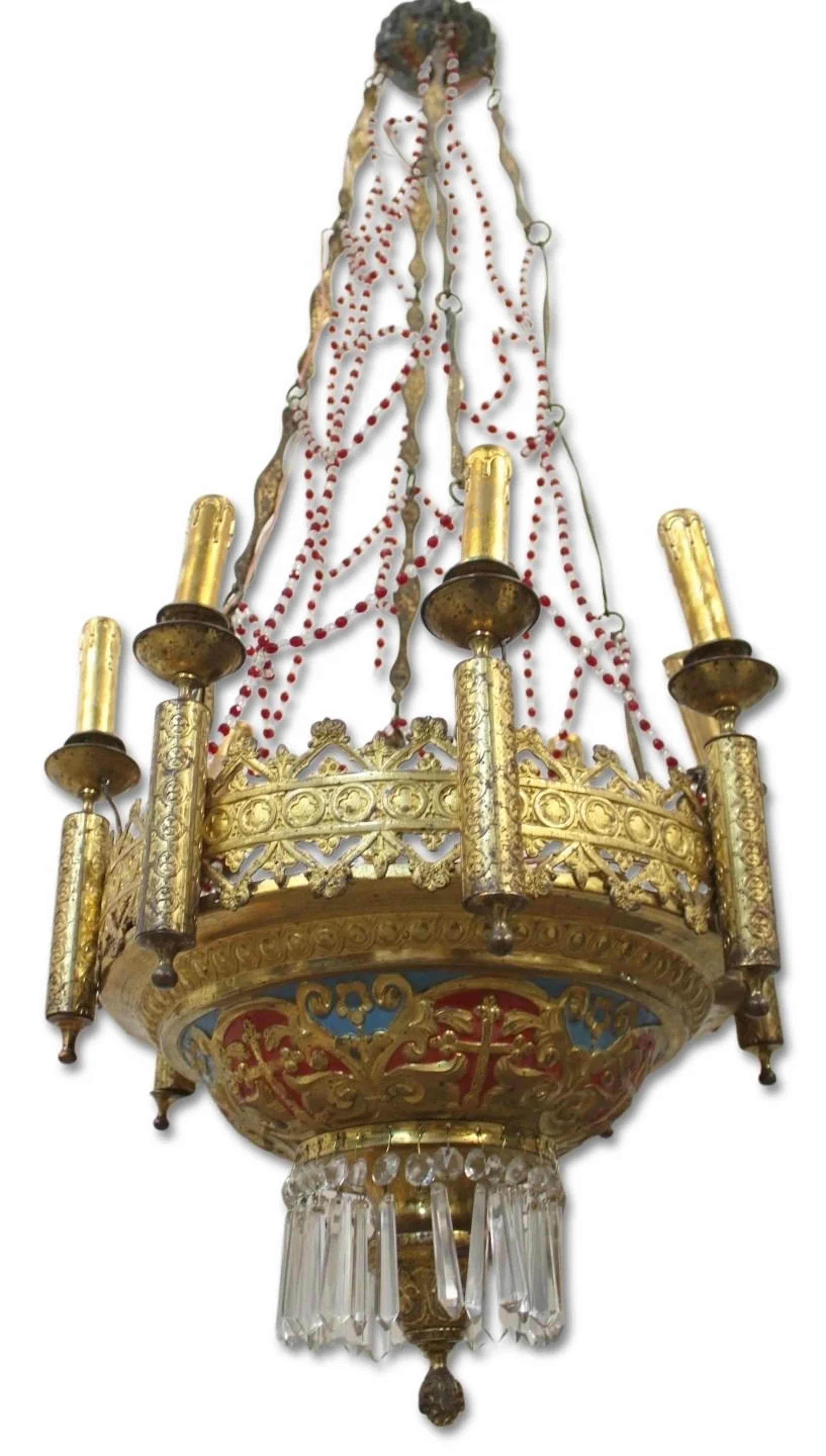 Antique Gilt Bronze & Enameled Decorated