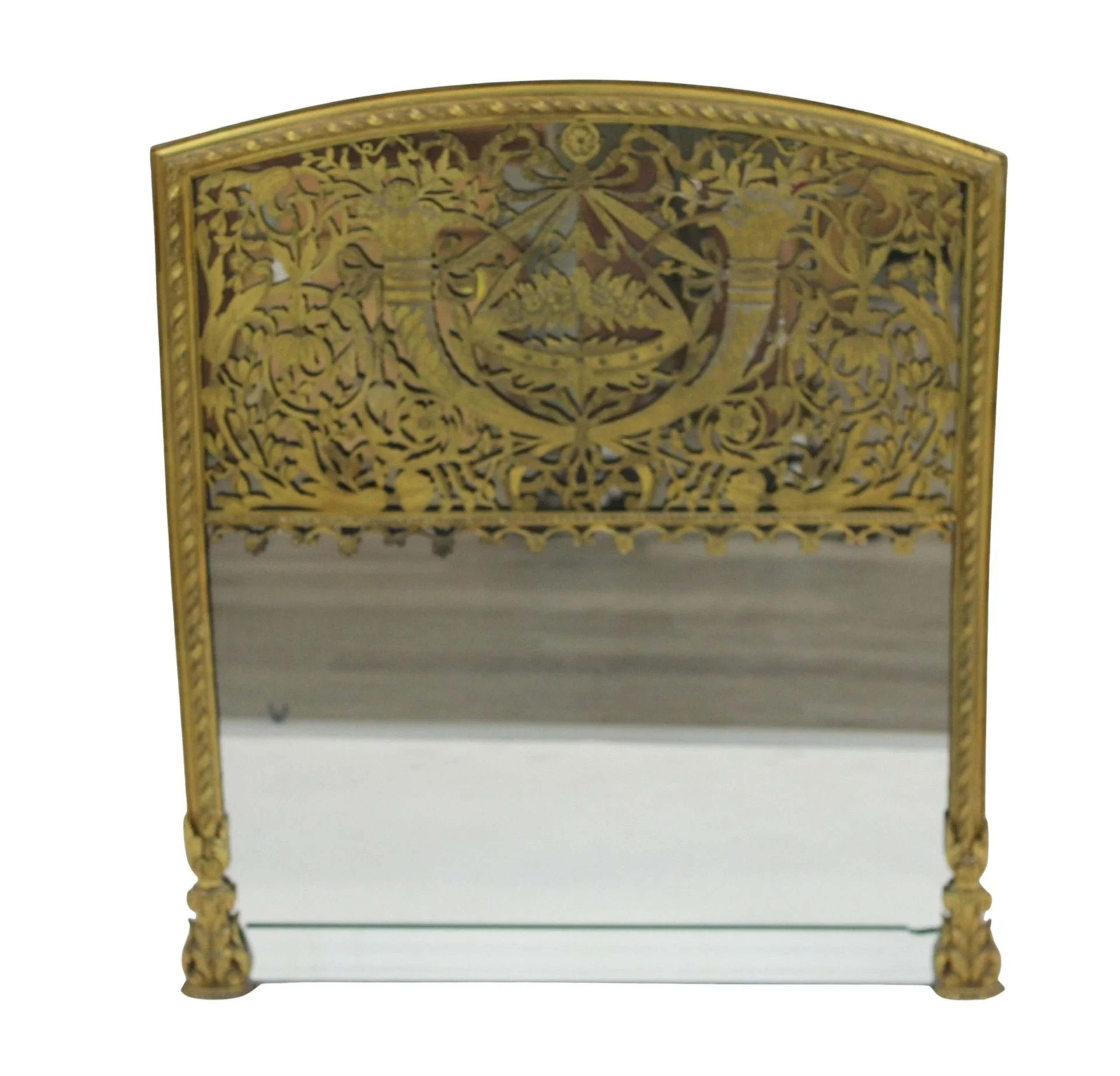 Fine Ornate Bronze Mirror After Oscar Bach.