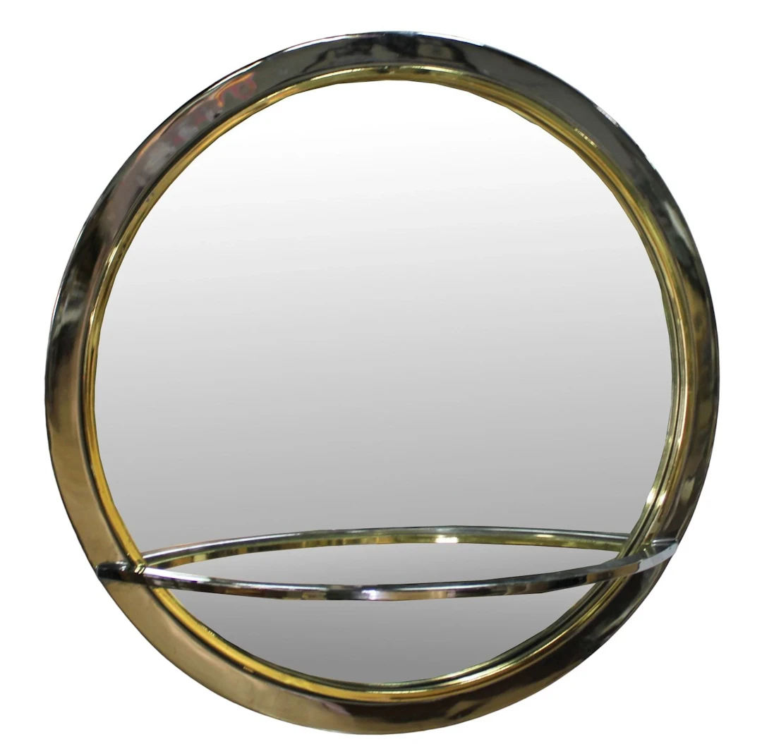 Vintage Pace Round Chrome Mirror.