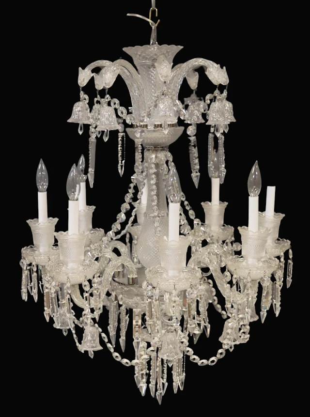 Vintage & Finely Cut Glass Chandelier After