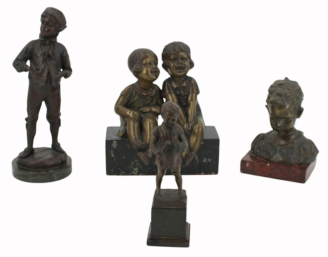 Lot of 4 Fine Antique Cabinet Bronzes.