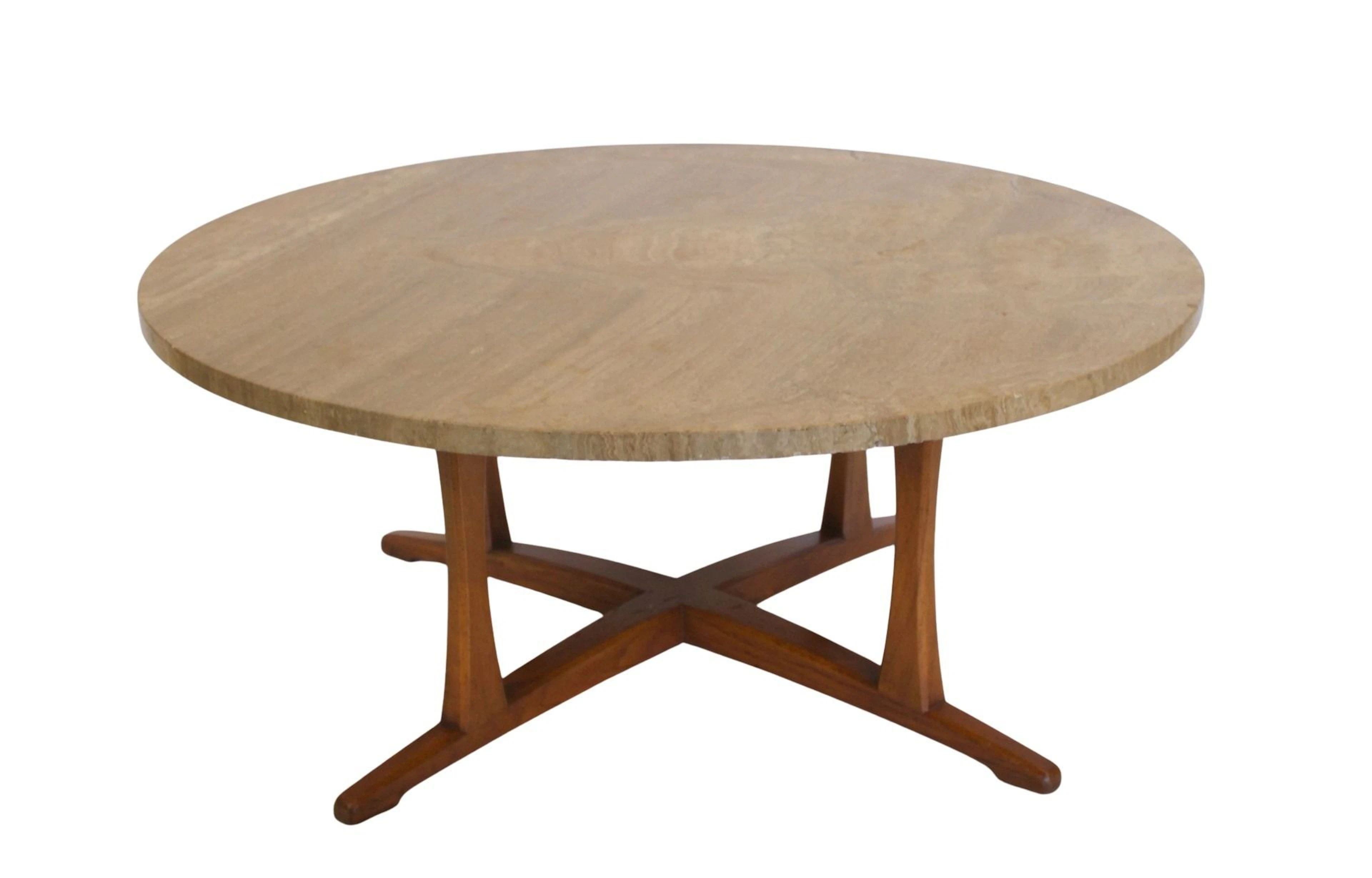 Midcentury Travertine Coffee Table.