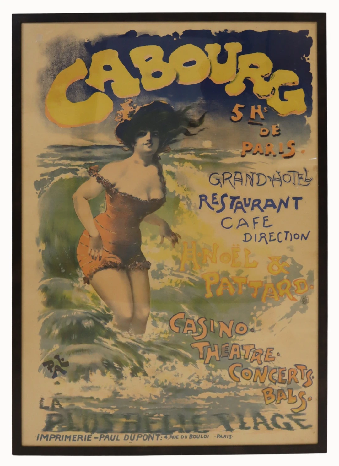 French Framed Cherbourg Poster by Pal.