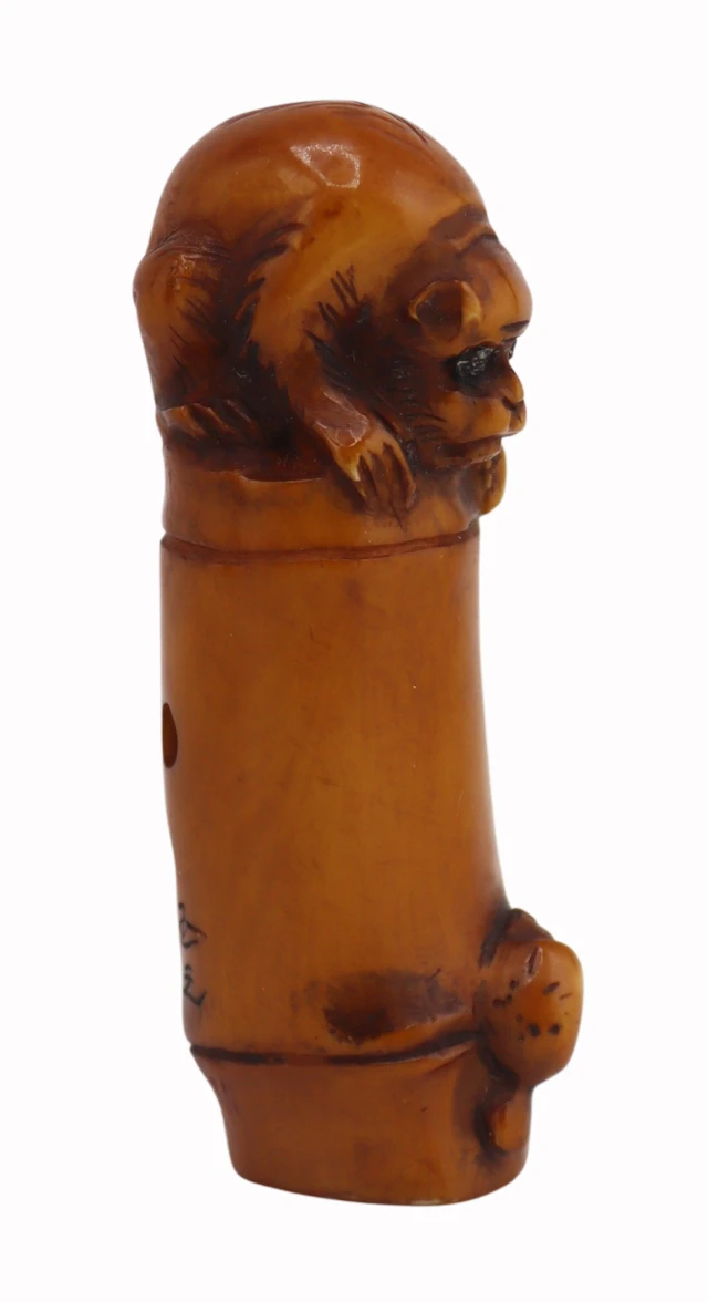 MASAYUKI Signed Japanese Wood Netsuke Carving.