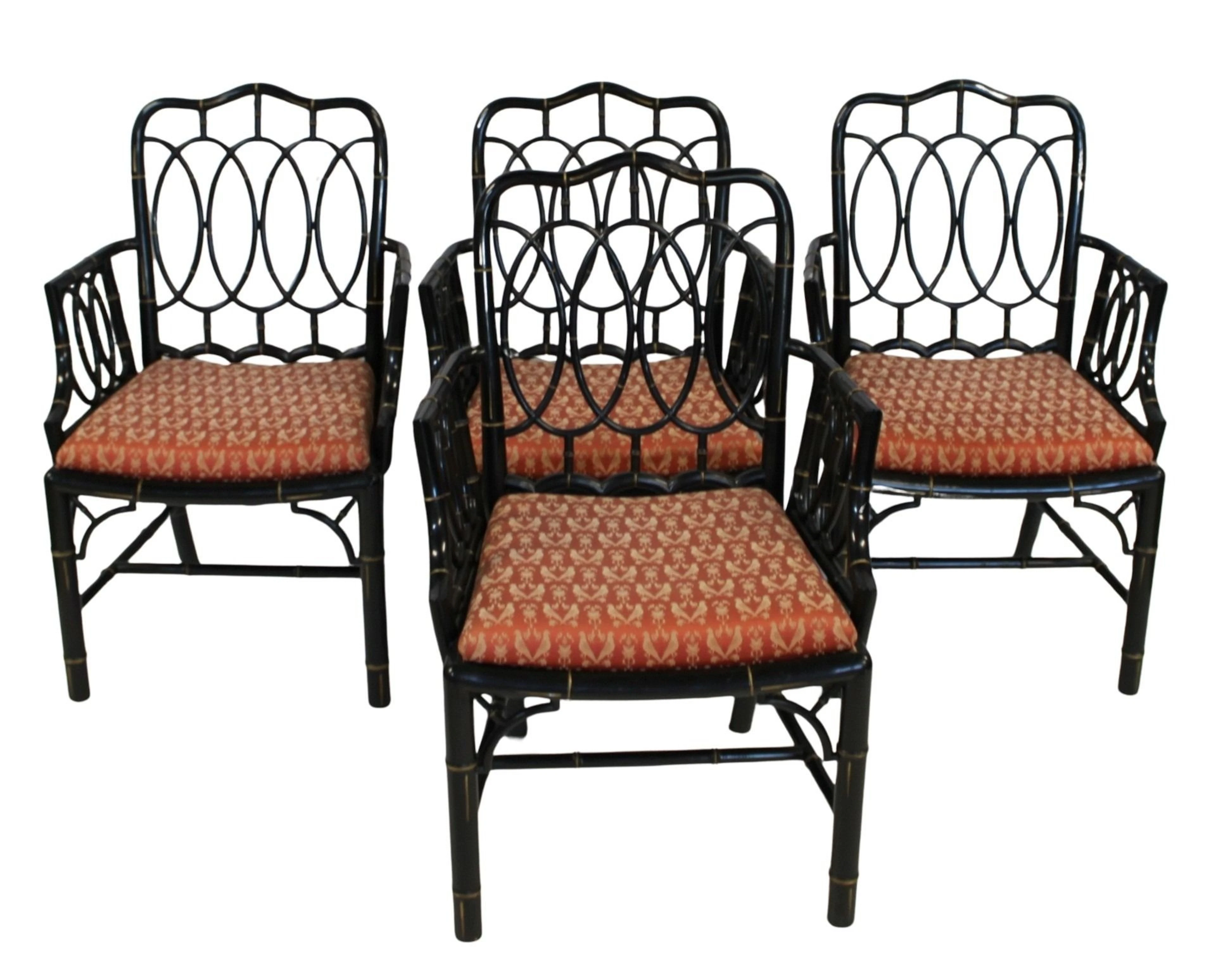 BAKER Set Of 4 Regency Style Bamboo Chairs