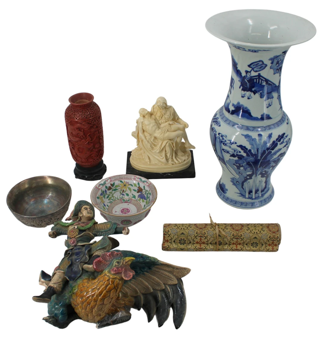Grouping of Various Chinese and Italian Objects.