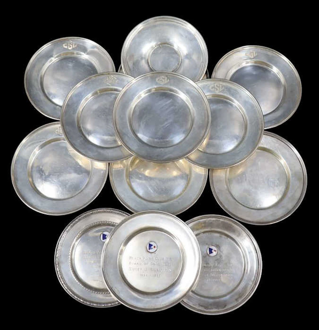 STERLING. (13) Assorted Sterling Bread Dishes.