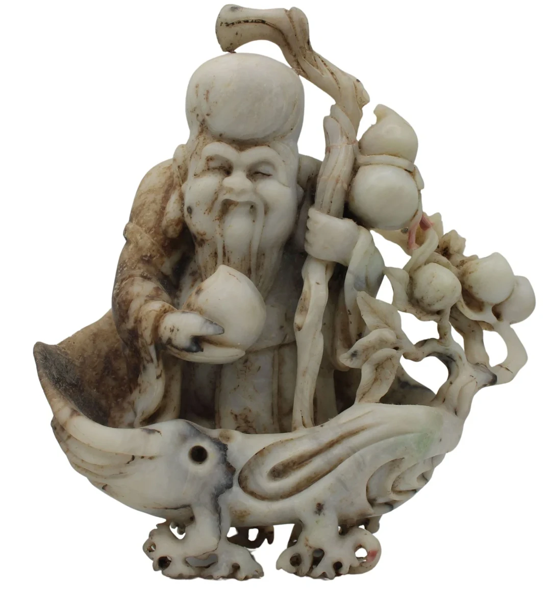 Chinese Carved Marble Shou Lao Figurine.