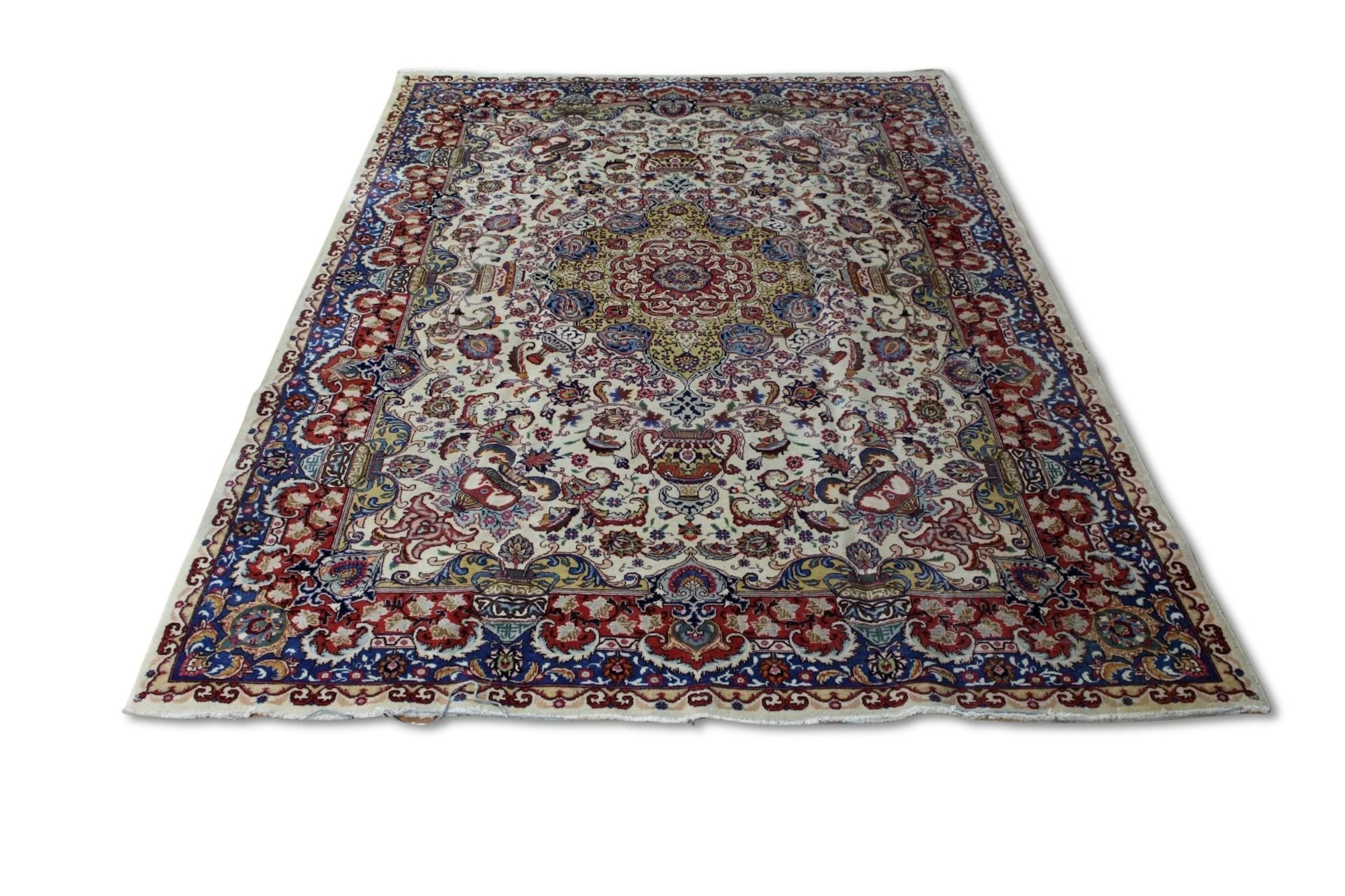 Vintage And Finely Hand Knotted Carpet
