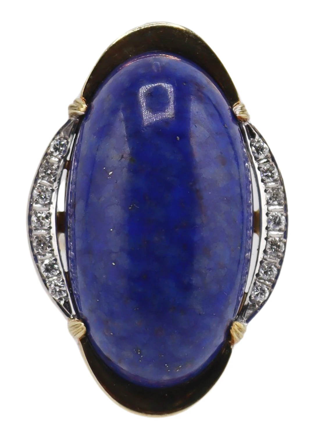 JEWELRY. Large Bi-color 14kt Gold Lapis Lazulis &