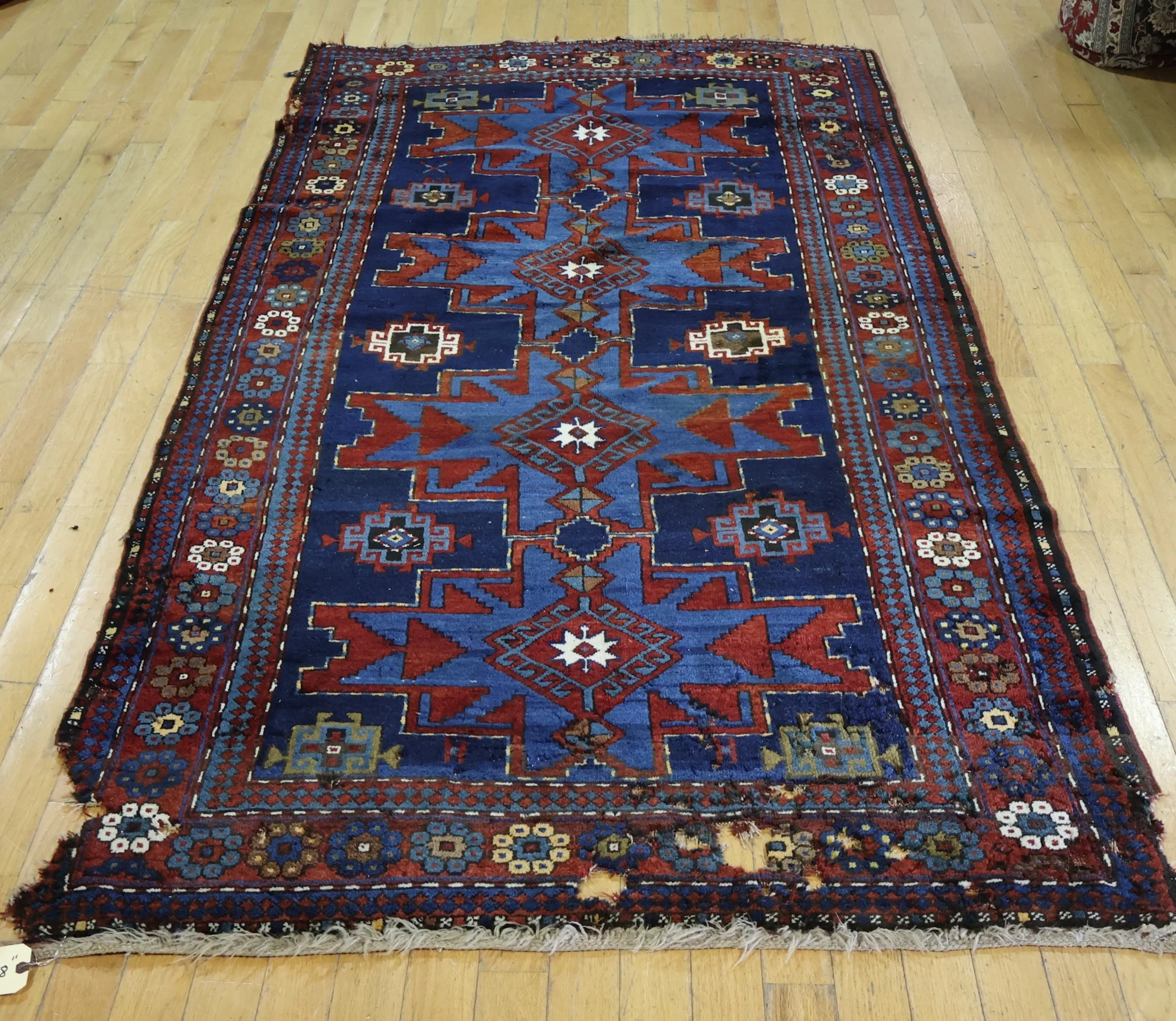 2 Vintage & Finely Hand Knotted Kazak Style Carpet