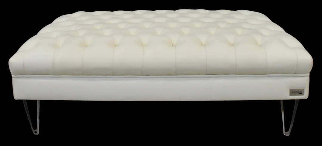 Fendi Suede Cloth Tufted Ottoman.