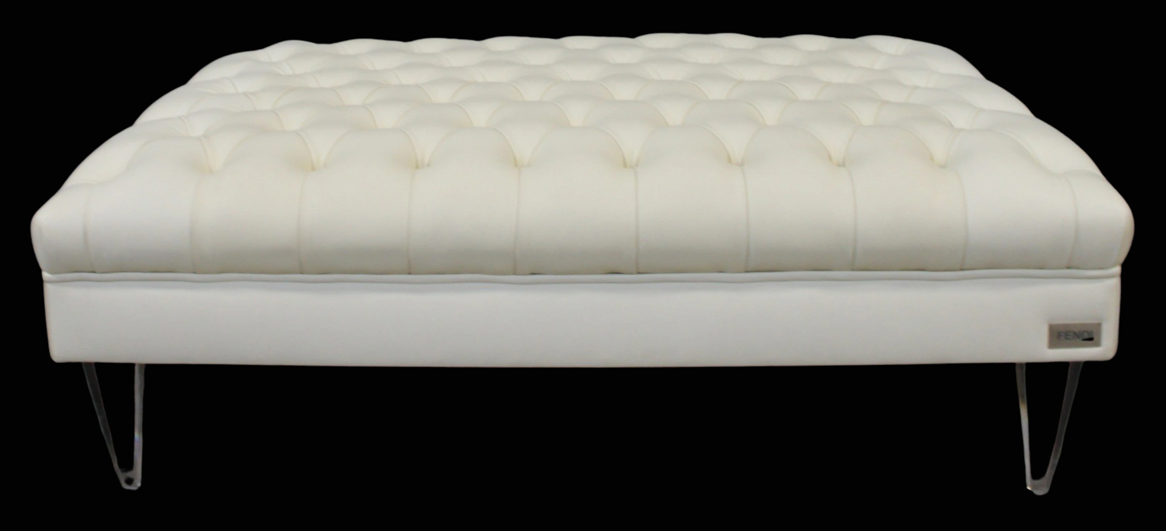 Fendi Suede Cloth Tufted Ottoman.