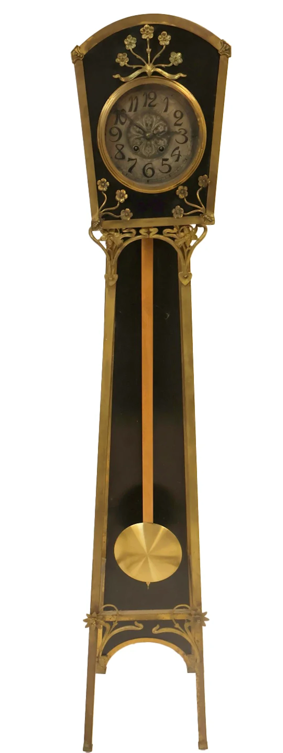 Art Noveau Brass Mounted Tallcase Clock.